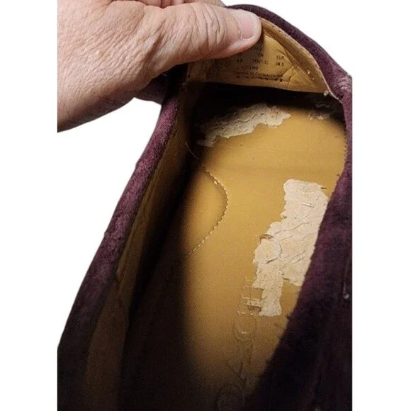 COACH Amber Suede Loafer Size 8B Burgundy Comfort Driver - Picture 9 of 9